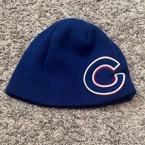Navy Blue Men's Knit Beanie with C Patch Cubs